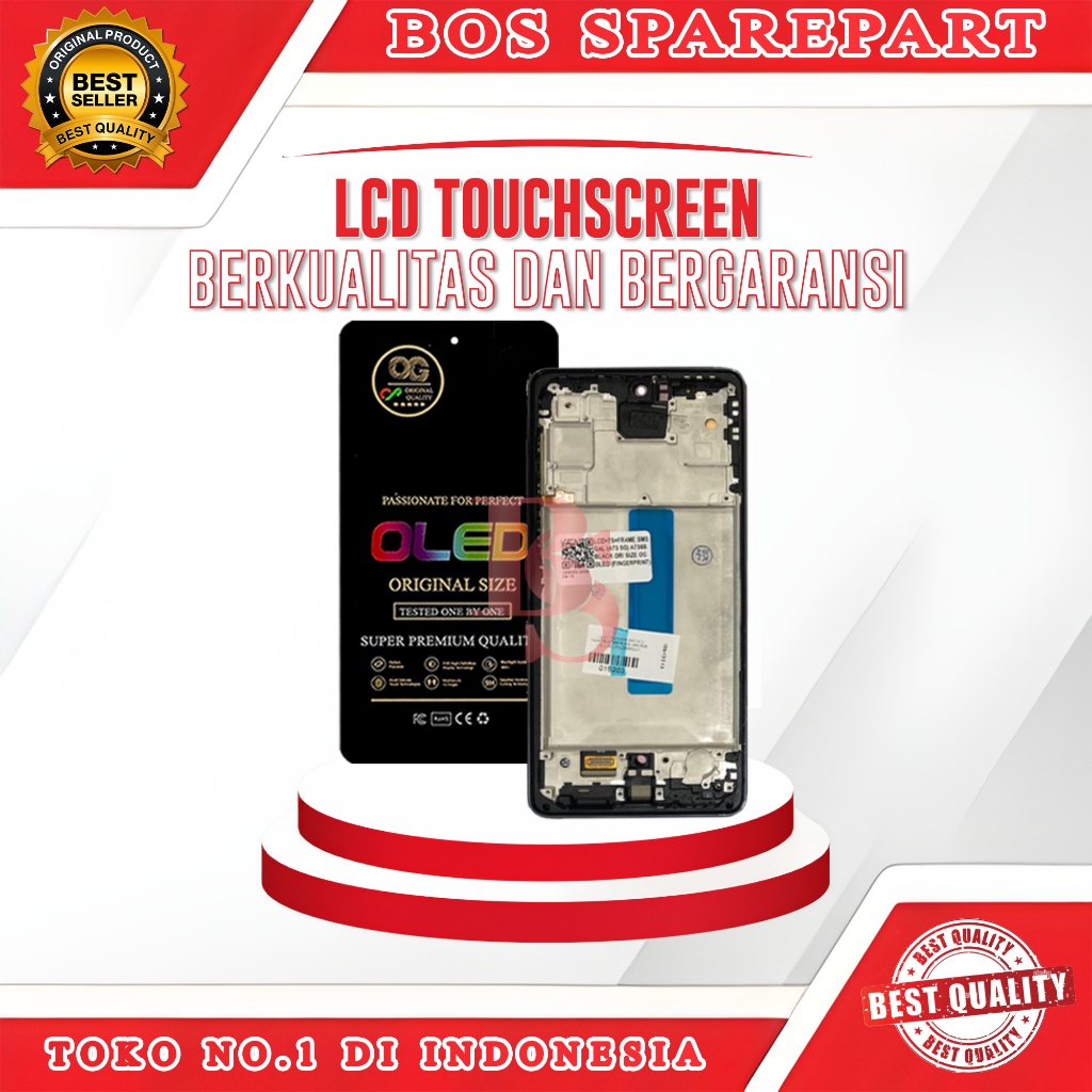 LCD TOUCHSCREEN + FRAME SAMSUNG A73 5G / A736 / A736B BLACK ORI SIZE OG OLED (FINGERPRINT)