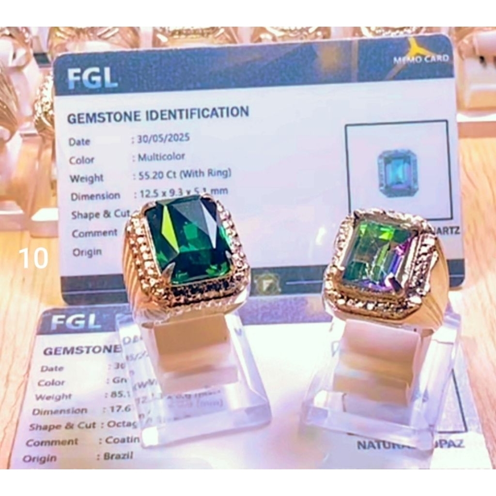 Natural Topaz dan Mystic Quartz