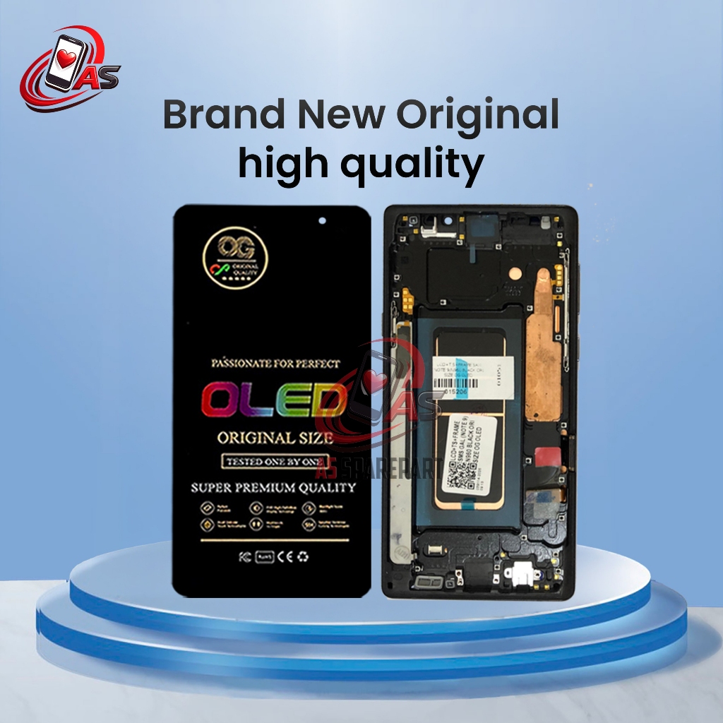 LCD TOUCHSCREEN + FRAME SAMSUNG NOTE 9 / N960 BLACK ORI SIZE OG OLED