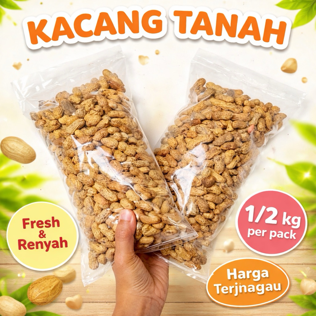 Kacang tanah sangrai kacang kulit sangrai 500 gram