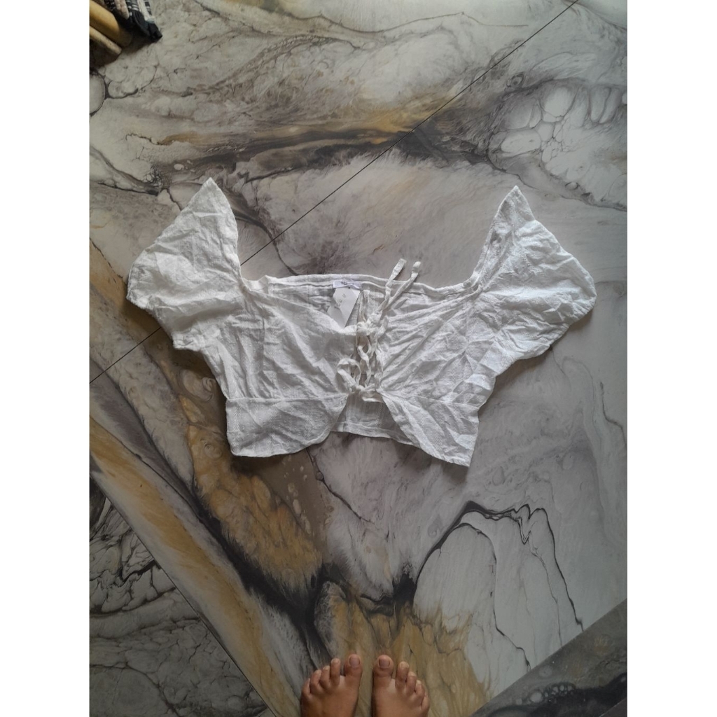 Sabrina Crop Jumbo, Korean Sabrina Blouse Jumbo Crop