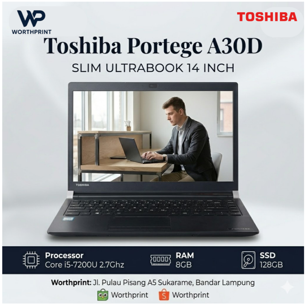 Toshiba Portege Core i5-7200U Generasi ke 7 Ram 8/128 GB Termurah