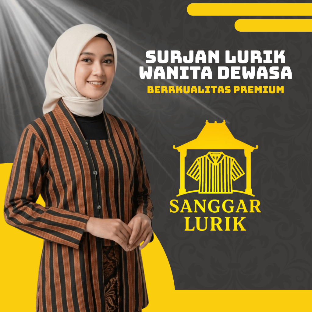 Kutubaru Lurik Wanita Coklat | Kebaya Adat Jawa Wanita Dewasa