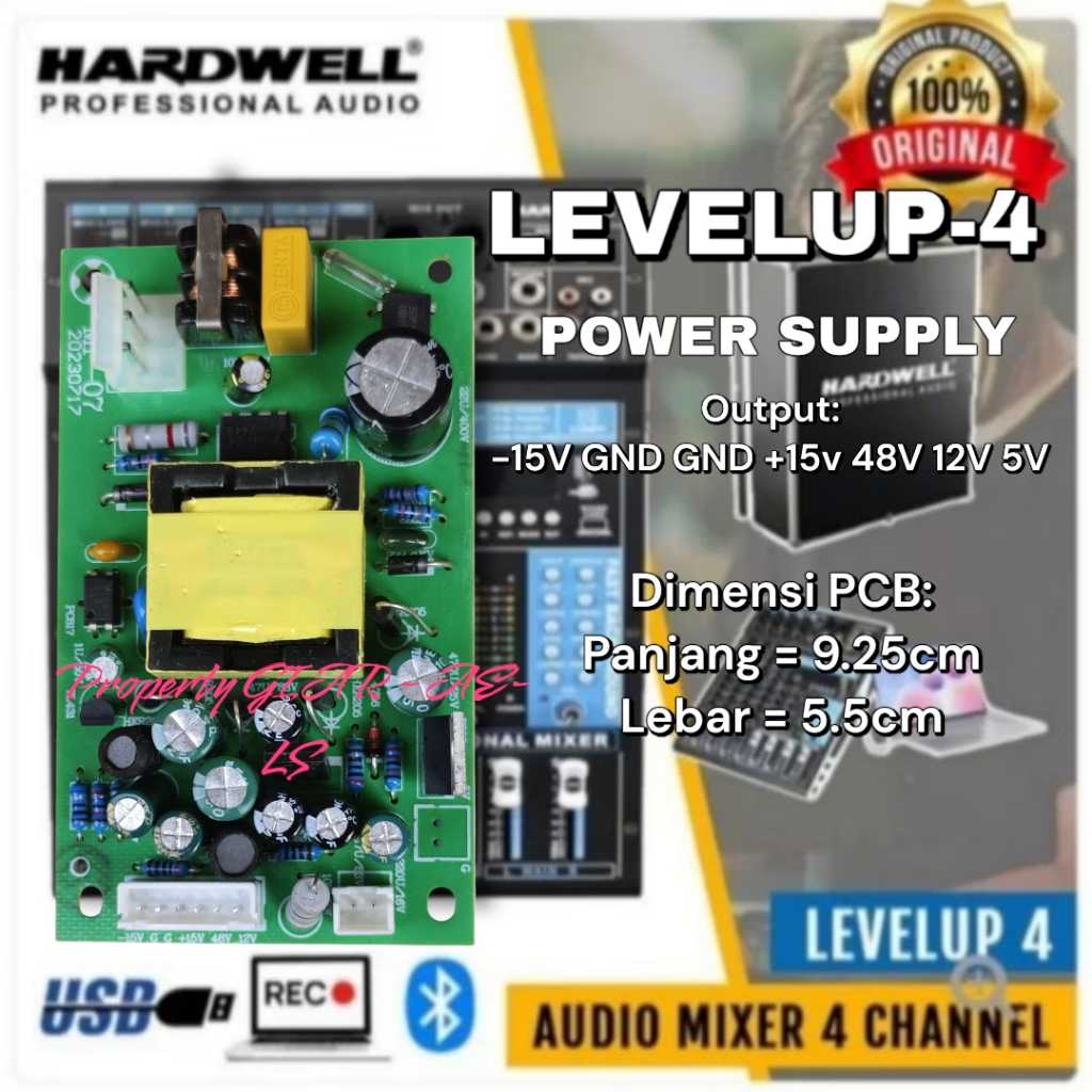 POWER SUPPLY MIXER HARDWELL LEVELUP-4 LEVELUP 4 LEVELUP4 LEVEL UP MF 07 MF07MF-07