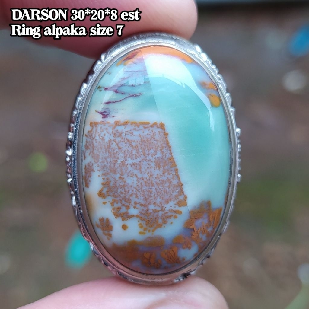 (TERMURAH) Natural Cincin Batu Akik Pancawarna Garut Darson Super