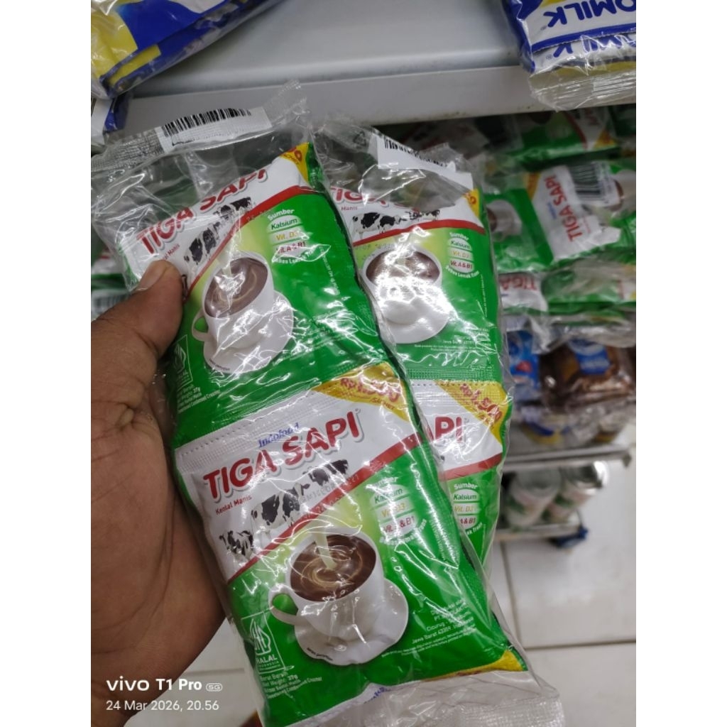 Kental Manis Tiga Sapi, Susu Kreemer Enak Kemasan Sachet
