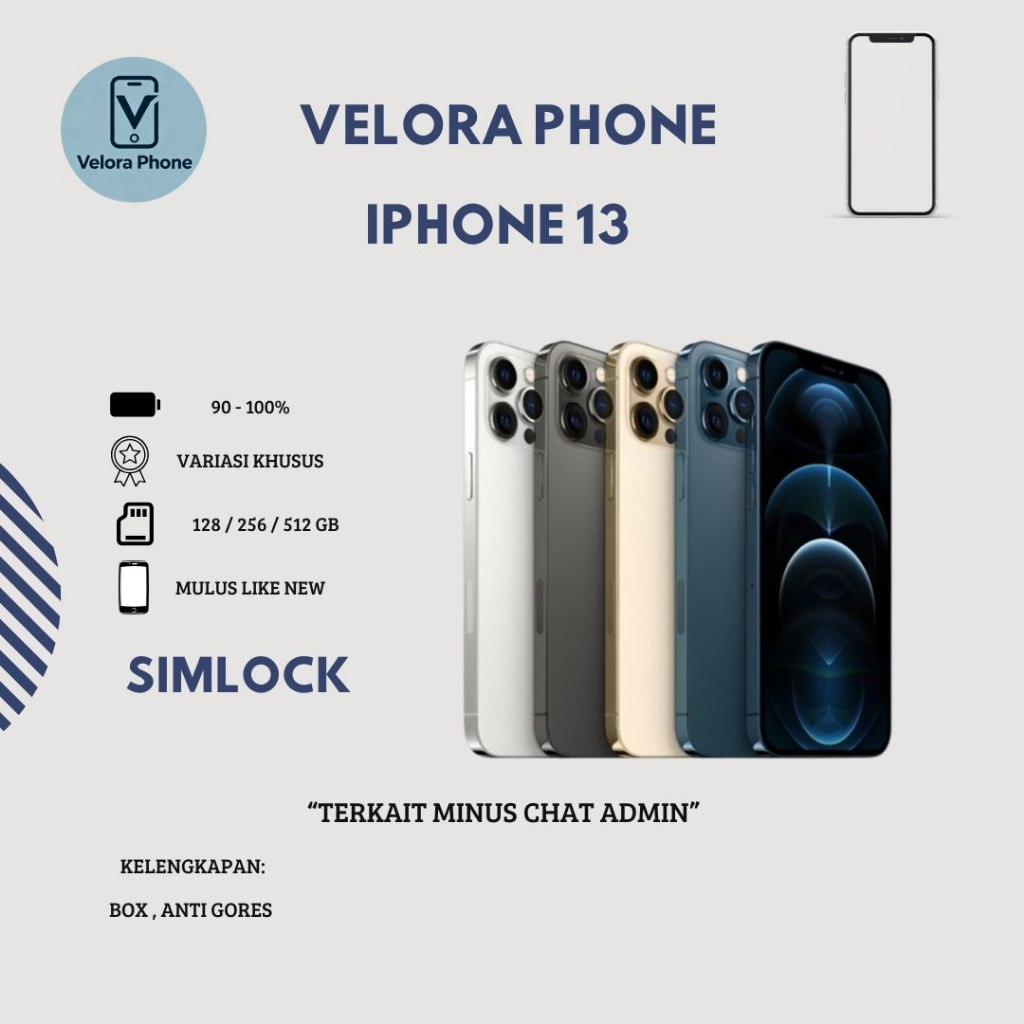 iPhone 13 Inter Second – Ori 100% Fullset | Mulus Minus | Lancar Game/Live/Video | 128/256/512GB