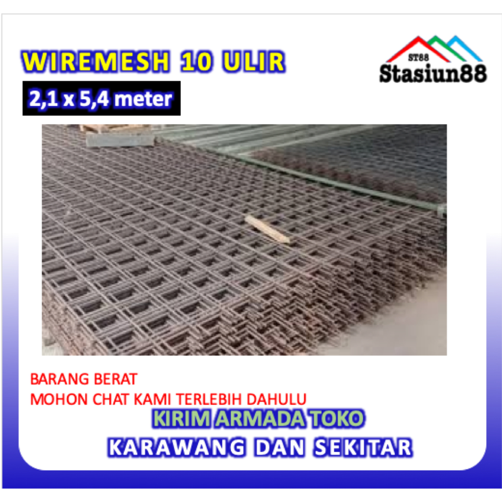WIREMESH 10MM 2,1X5,4 METER BESI ULUR
