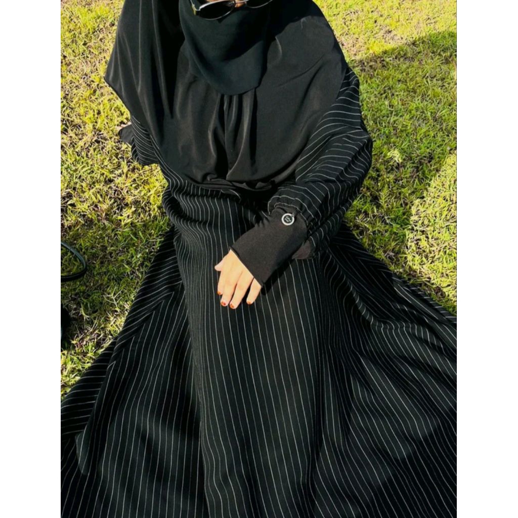 Abaya Ayla Luxury Salur Arabian Jetblack Pattern