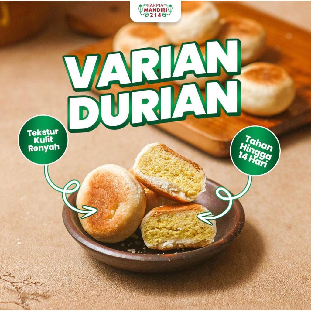 BAKPIA PATHOK DURIAN (KERING) KHAS JOGJA ASLI PREMIUM - BAKPIA MANDIRI 214