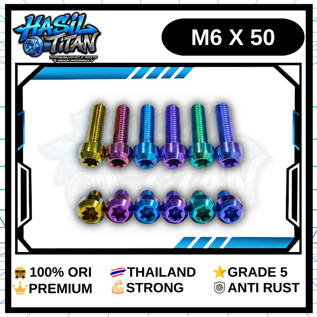 Baut Titanium M6 x 50 Drat 10 x 50 Small