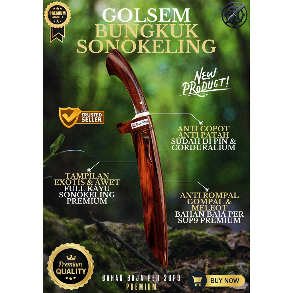 [BAJA PREMIUM] GOLOK SEMBELIH BUNGKUK SONOKELING GOLOK BAJA SUPER TAJAM Baja Per SUP9 Asli Original