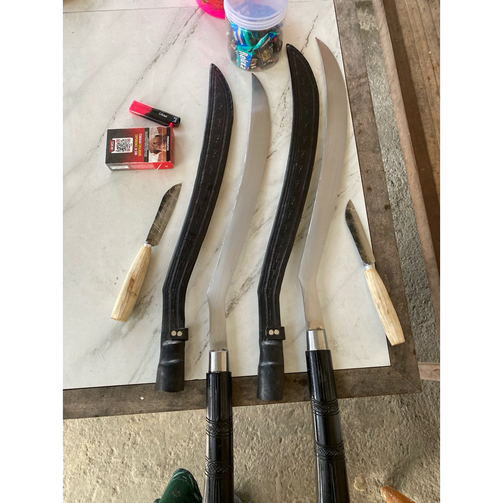 bujur ukuran 60,70 jumbo bahan baja per polos + gratis+ sarung kulit