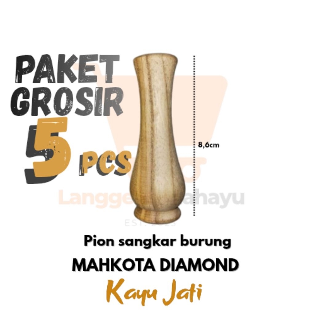 Pion sangkar burung kayu jati