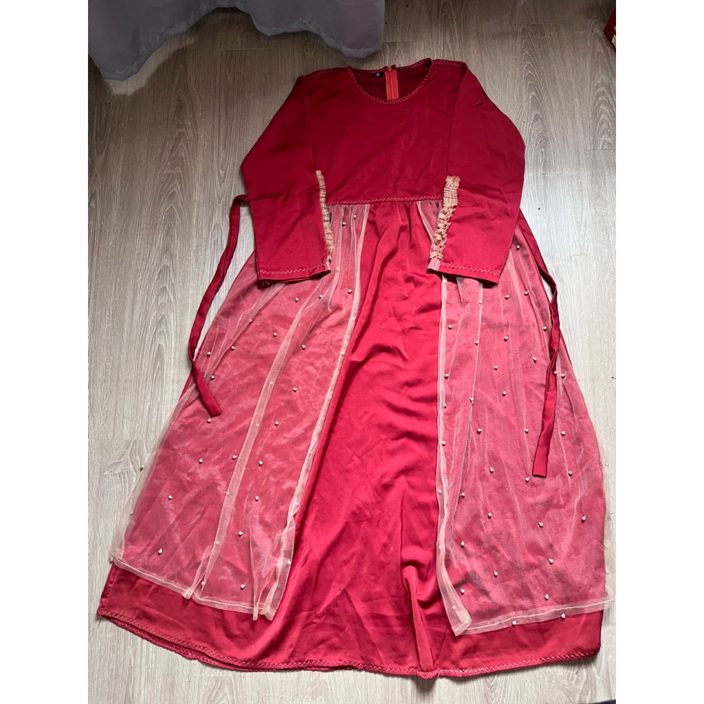 preloved dress wanita || baju muslim anak warna merah bata