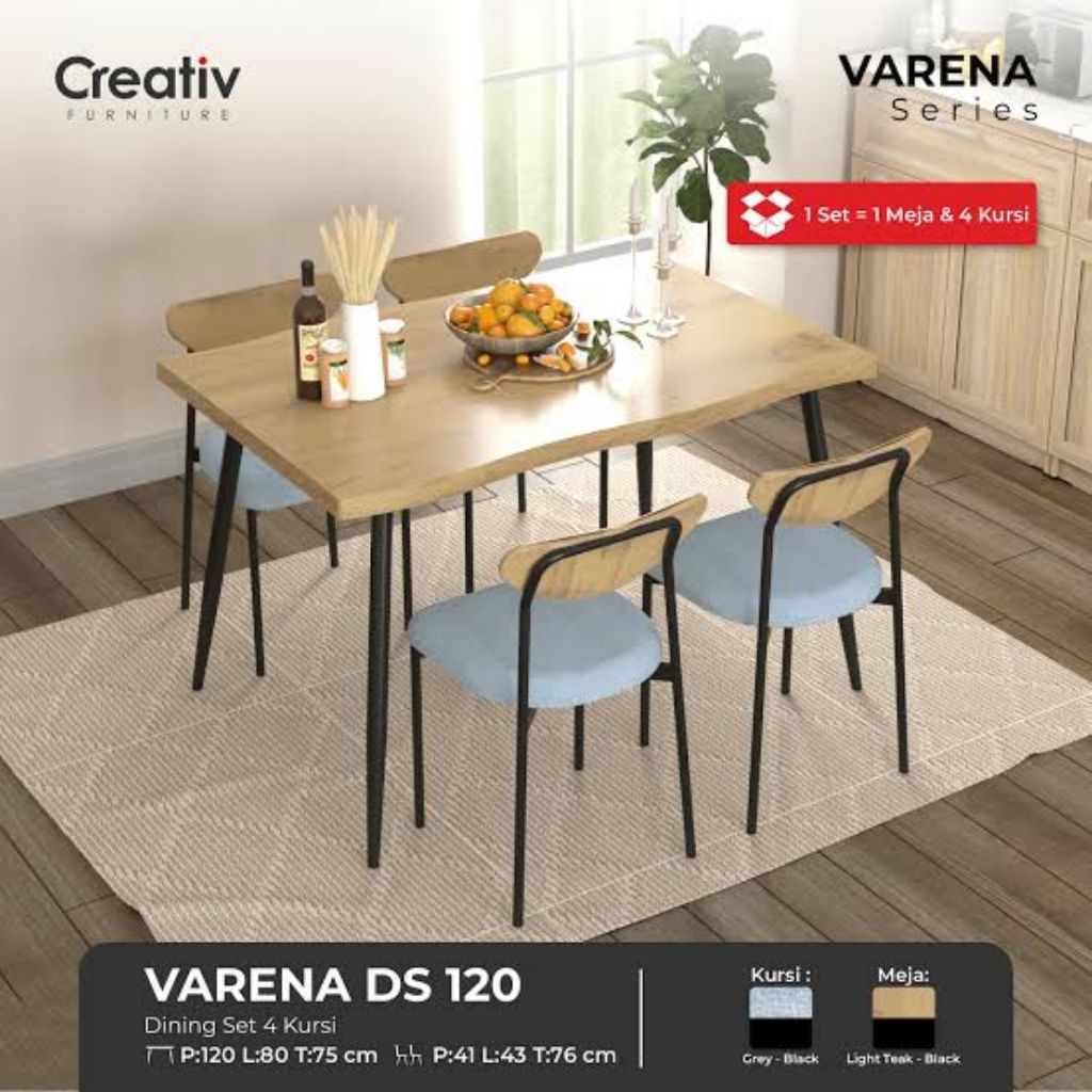 meja makan set 4k verona