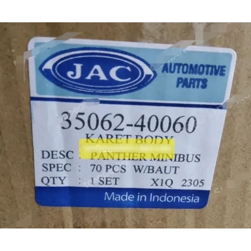 rubber body karet body dengan baut isuzu panther 2.3 dan 2.5 kotak JAC