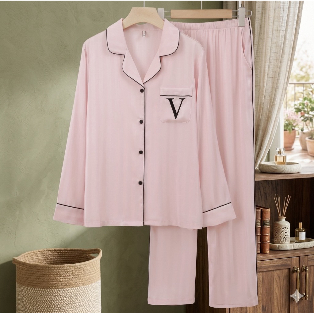 Ready Stock Piyama Wanita Diane Sally Satin Silk Piyama Victoria Secret Murah Nyaman