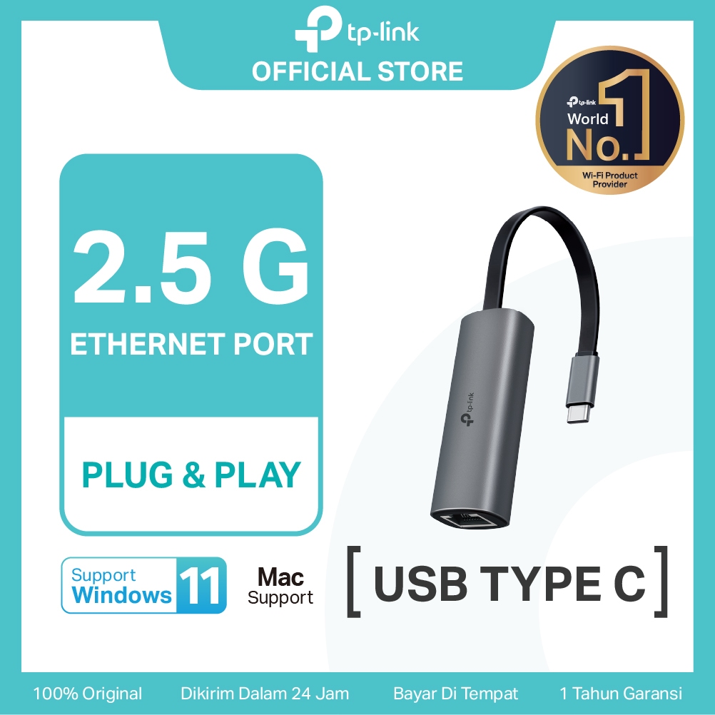 TP-Link UE302C |  USB Type-C to 2.5 Gigabit Ethernet Network Adapter | LAN Adapter  | PC Mac Ipad