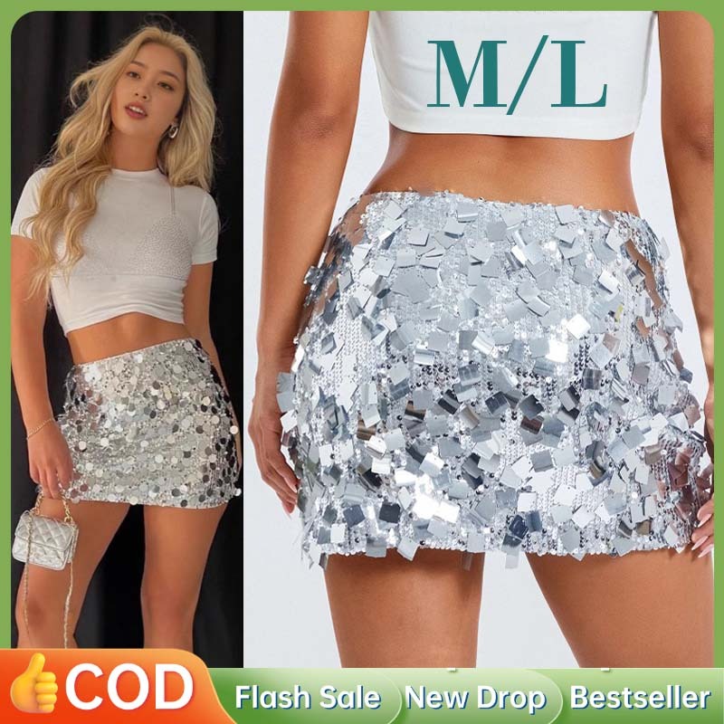 Rok Bling Mix Sequin Party Acacia Rok Span Blink Beludru Velvet Rok Dansa Pendek Kilat Mini Skirt Ro