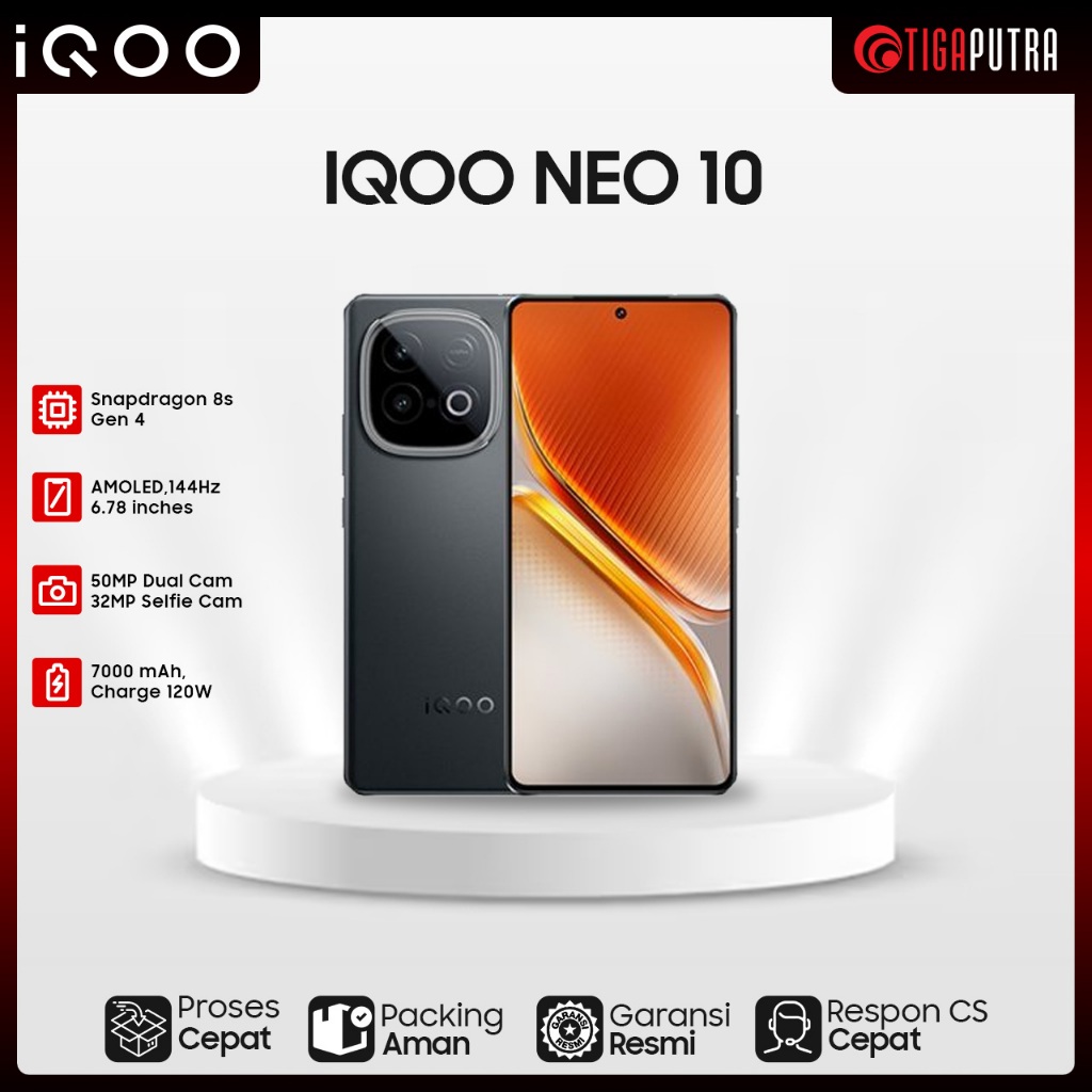 IQOO Neo 10 (Ram/Rom 16/512GB 1st Snapdragon 8s Gen 4 + Q1 (Dual Chipset), 7K VC Cooling System, 700