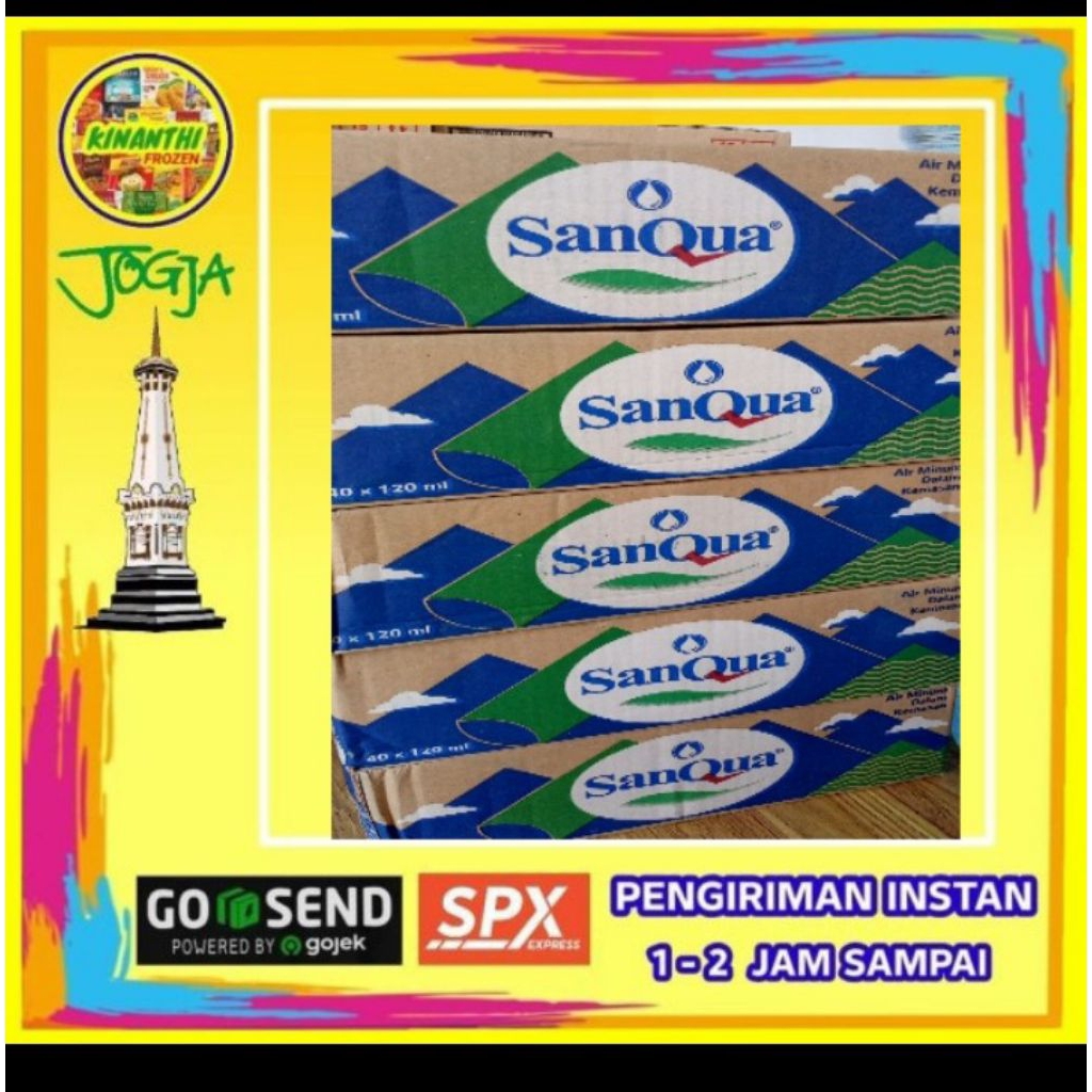 SanQua Air Mineral ukuran 120 Ml, Jogja Frozen