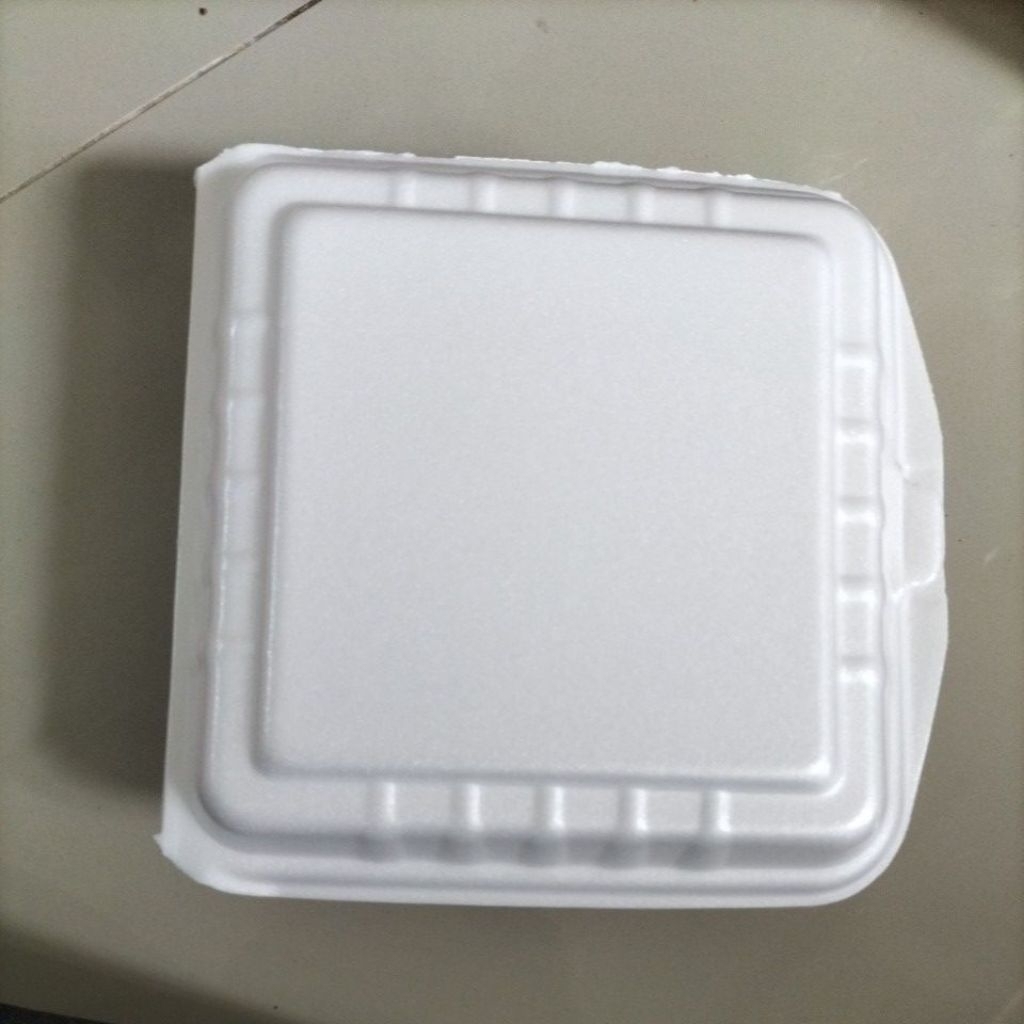 Styrofoam tempat nasi polos tanpa sekat(lux 1slop isi  100  pck