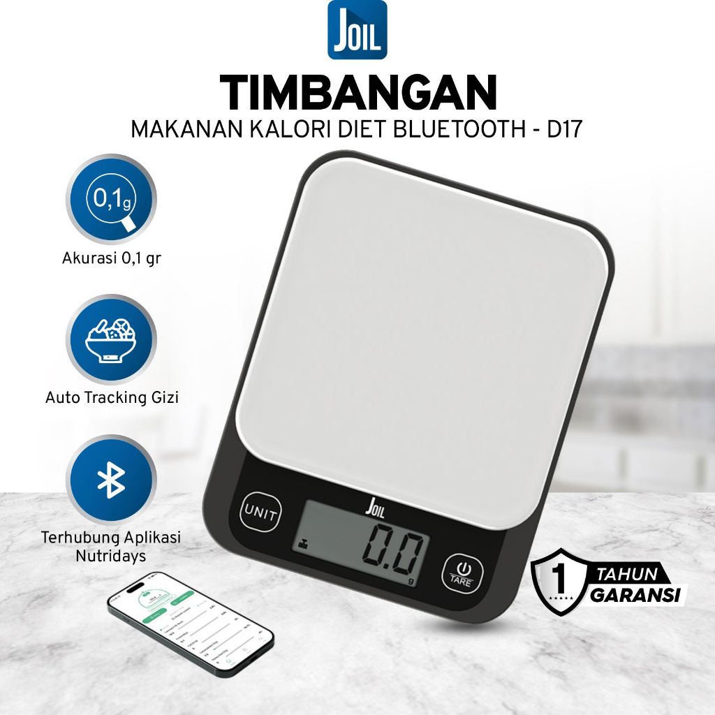 Joil Timbangan Kalori Diet Digital Food Scale Bluetooth Connect D17