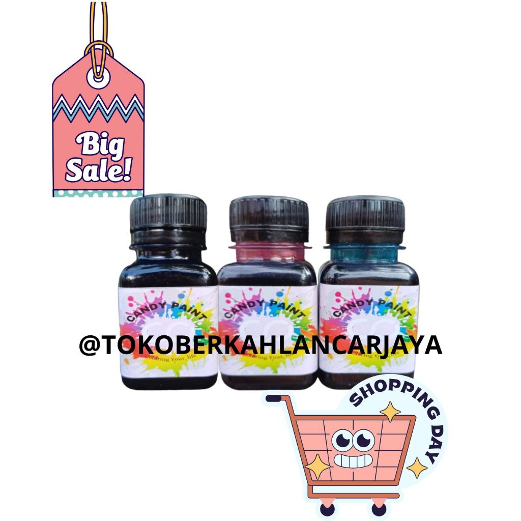 (OLES) 50 ML 3 PCS CANDY PAINT CAT CHROME CANDY PAINT PEWARNA OLES LOGAM BESI CHROME CANDY PAINT