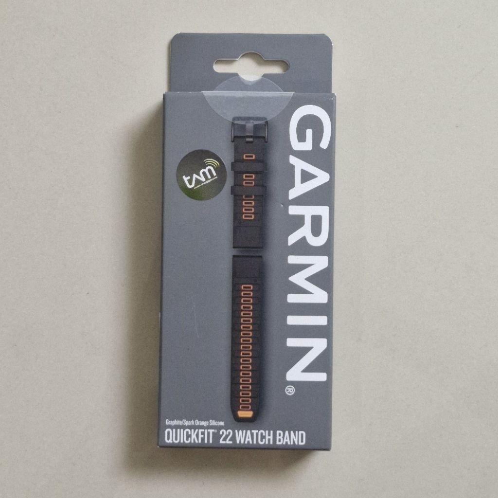 Strap Garmin Fenix 8 47mm Quickfit Silicone 22mm Graphite Spark Orange Original Fenix 5 6 7 8