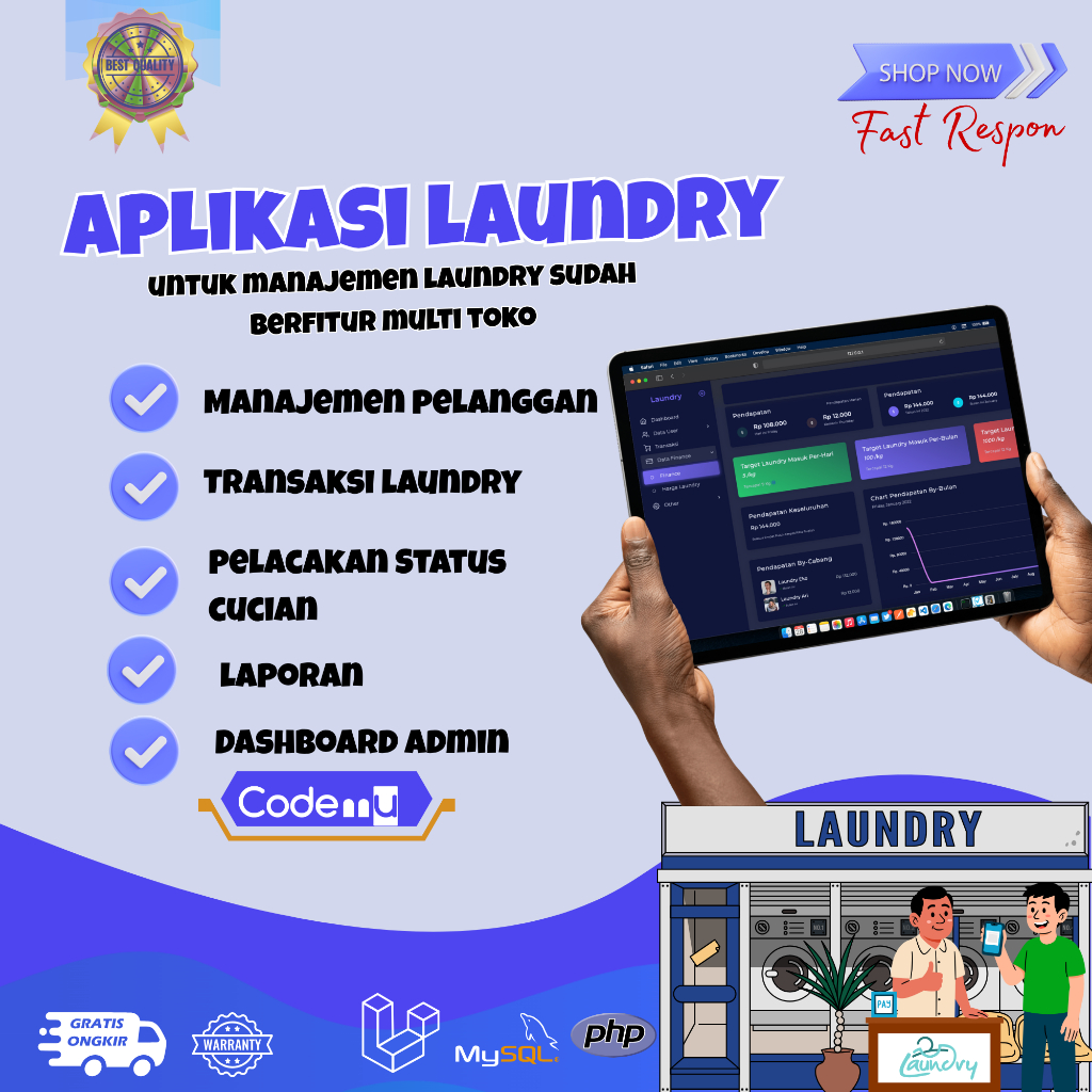 Aplikasi Laundry Dengan Laravel dan Ajax + Source Code  |  Sistem Manajemen Laundry - Codemu