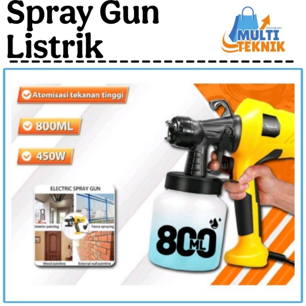 SprayGun Electric Spray Gun Elektrik 800ml Alat Semprot Listrik Cat Air Minyak Tembok Besi