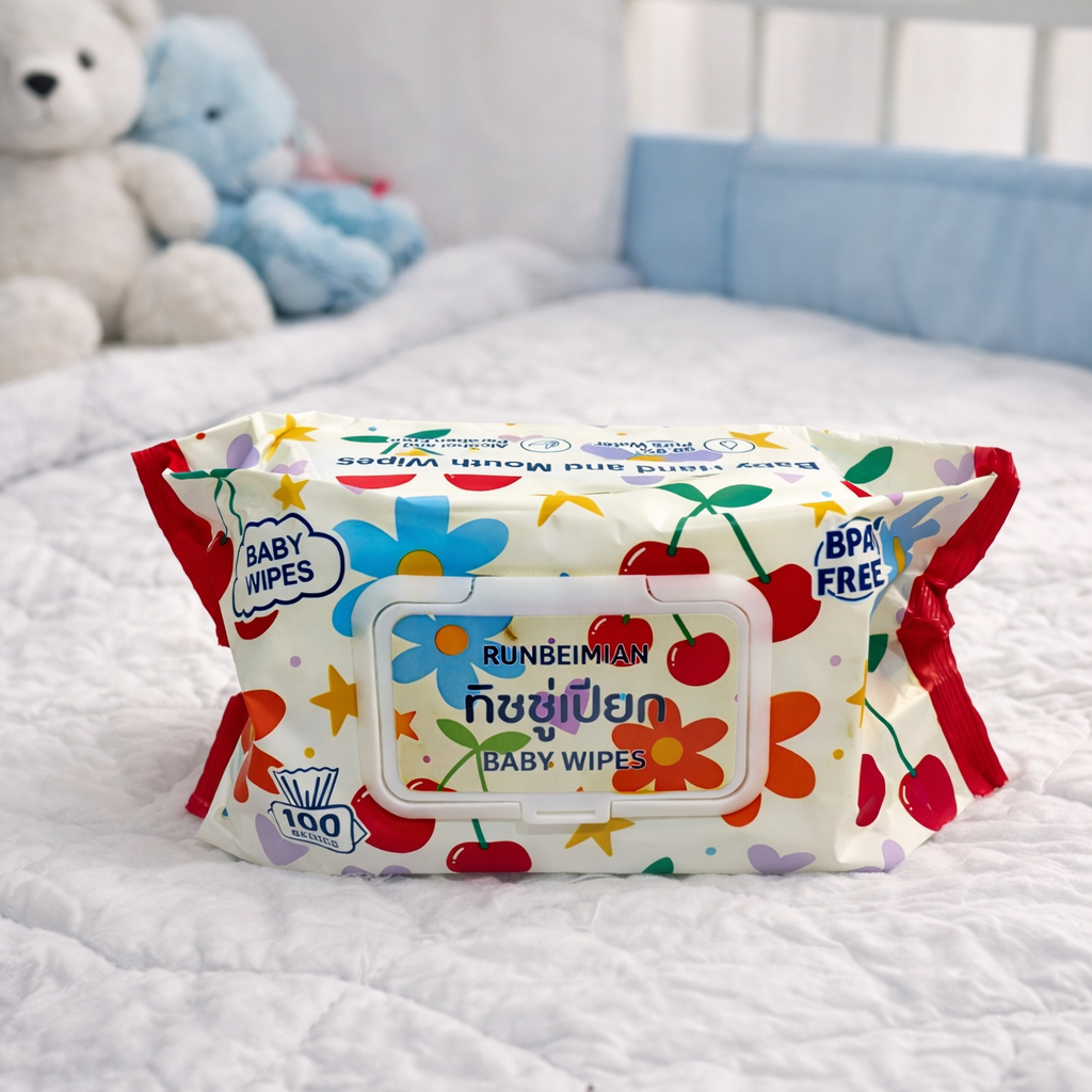 TISU QUEEN 1PCS Tissue Basah Jumbo Isi 100Sheet Dengan Penutup Flip Top Bahan Lembut & Aman untuk Ku