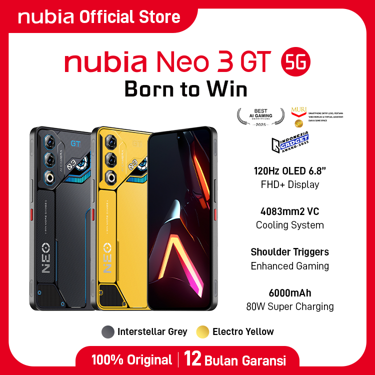 HP Gaming nubia Neo 3 GT 5G RAM 20 GB (8 +12 GB) + ROM 256 GB 6000mAH Super Fast Charging 80W Garans