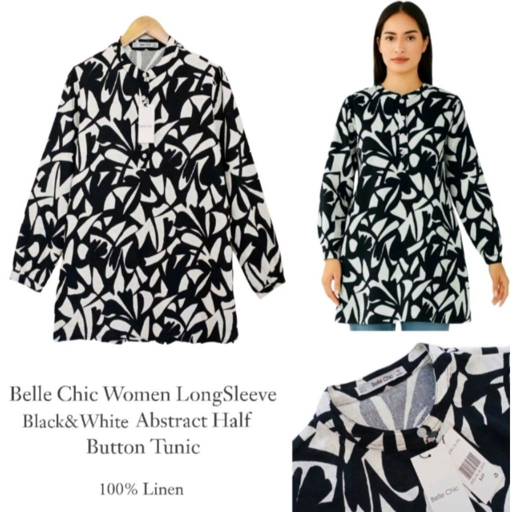 Tunik Print wanita branded Baju wanita Belle Chic IB999