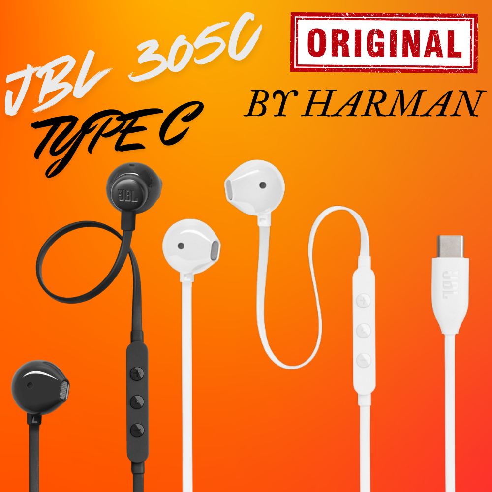JBL TUNE 305C Type-C Original by Harman – Earphone Berkualitas Suara Jernih & Bass Mantap