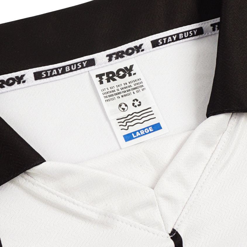 Troy Company Jersey White Unlocking Troy - Jersey Putih Garis Klasik Hitam JSM 3579