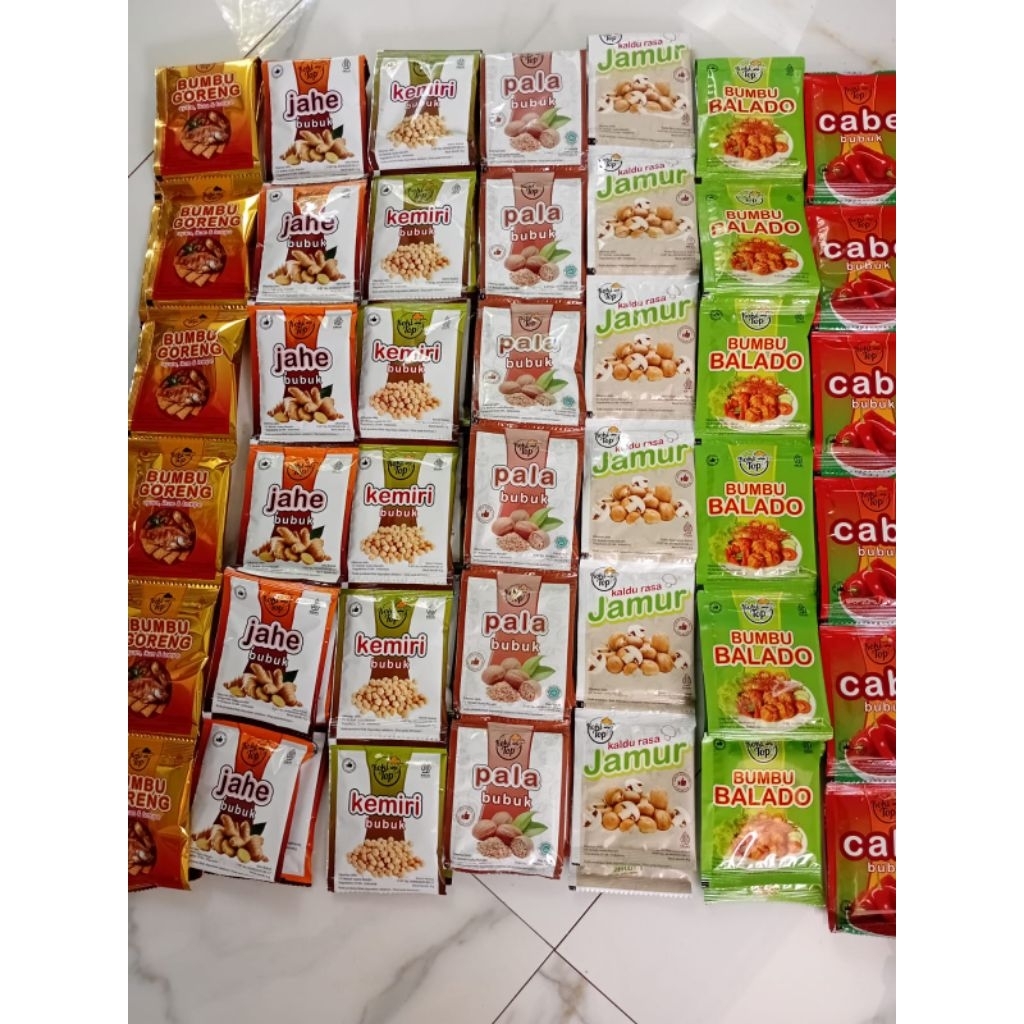 Cabe Bubuk Kaldu Jamur Bubuk Balado dan Aneka Bumbu Dapur Renceng