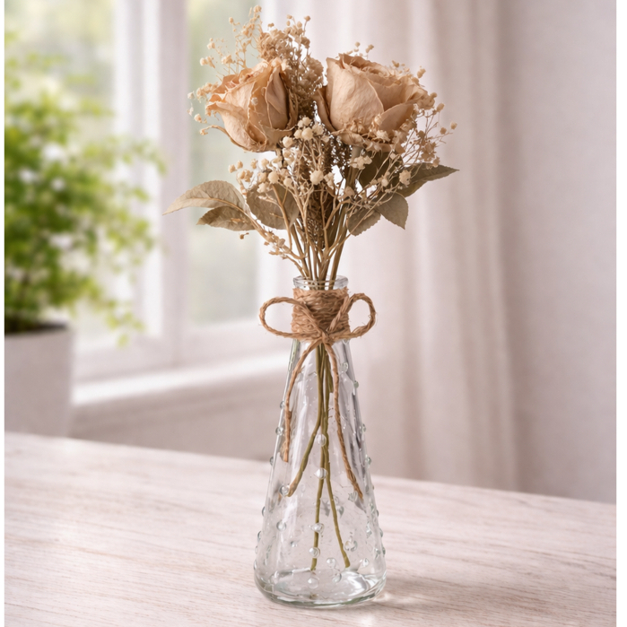 Vas Bunga Kering / Vas Kaca Tali Rami/ Vas Bunga Aestetik