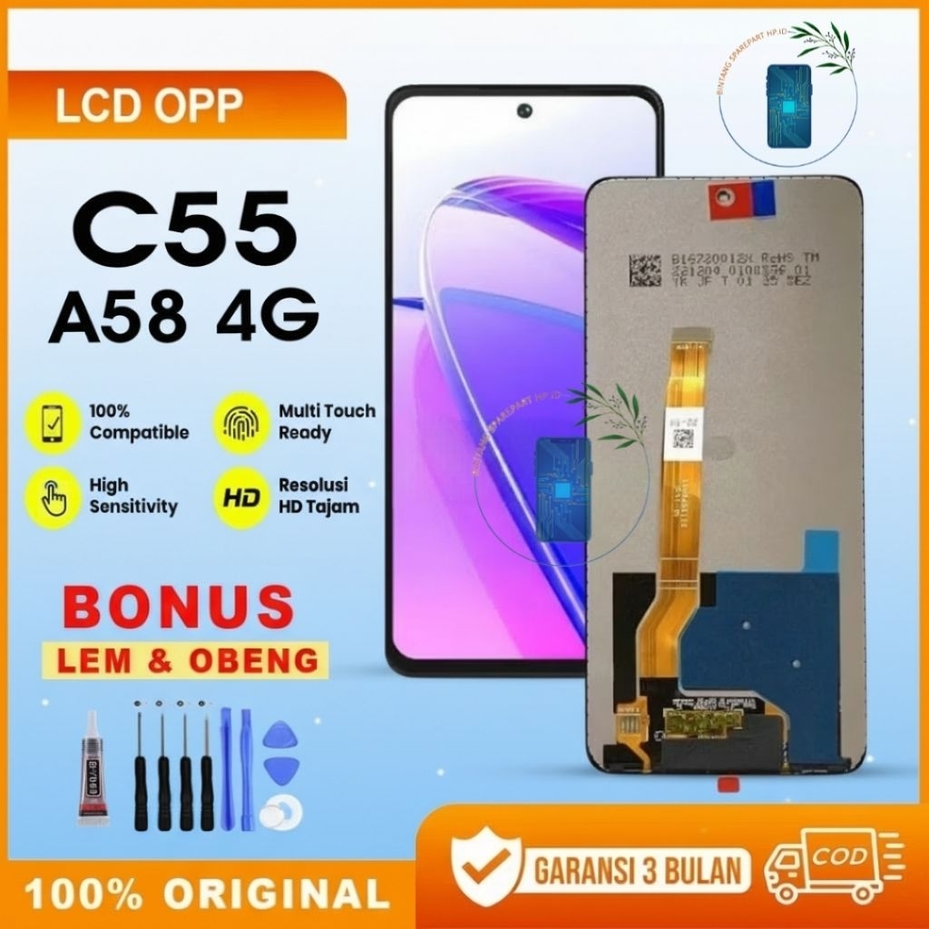 LCD RILMI C55 / 11 5G / A1 2023 / A58 4G / NARZO N55 / RMX3710 FULLSET TOUCHSCREEN