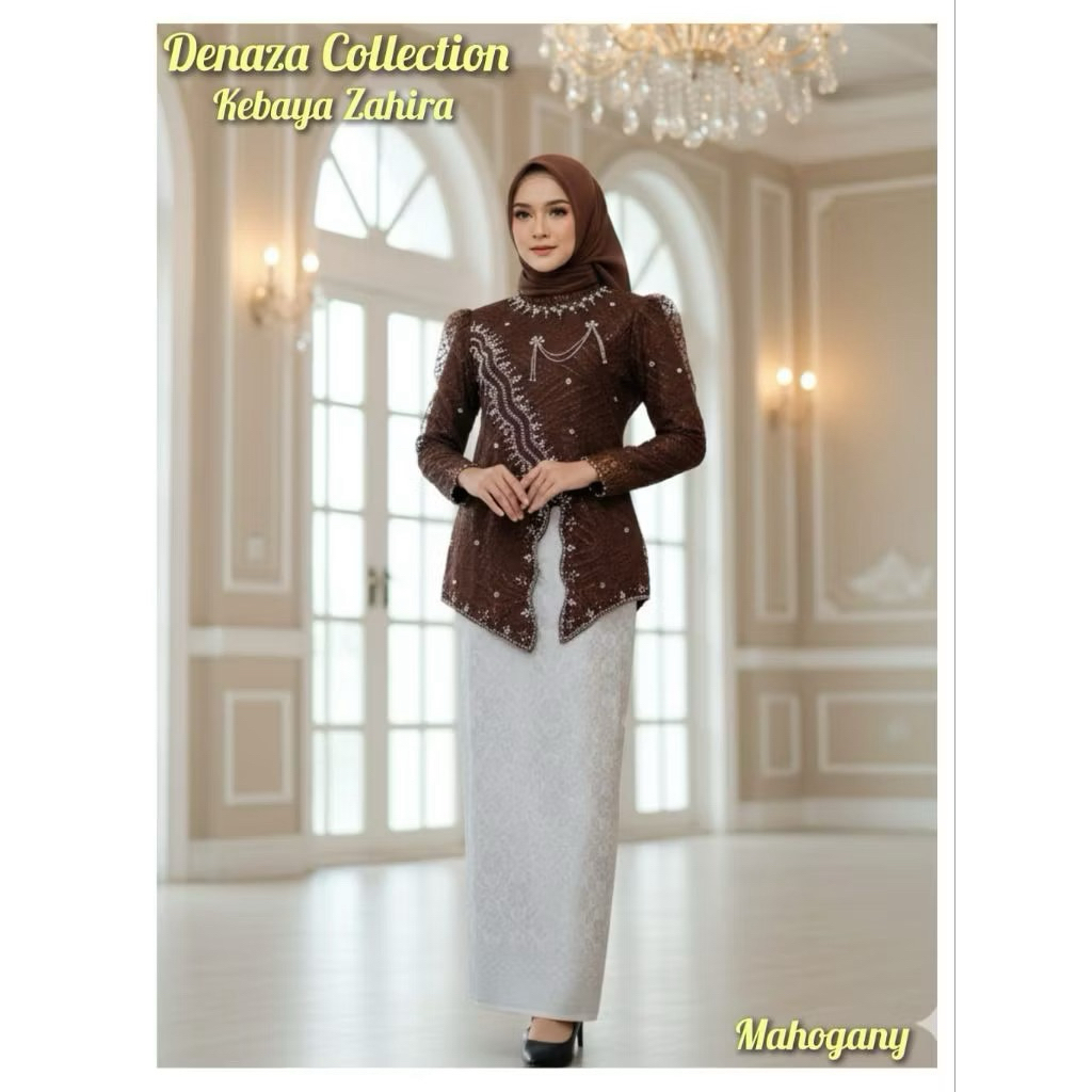 Permata Olshop / Setelan Kebaya Brukat Tulle Payet Rumbai / Kebaya Modern / Kebaya Wisuda / Kebaya P