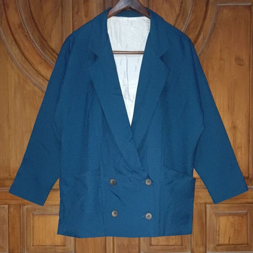 PRELOVED Blazer Batwing Wanita Biru Turkish Bigsize LD 118