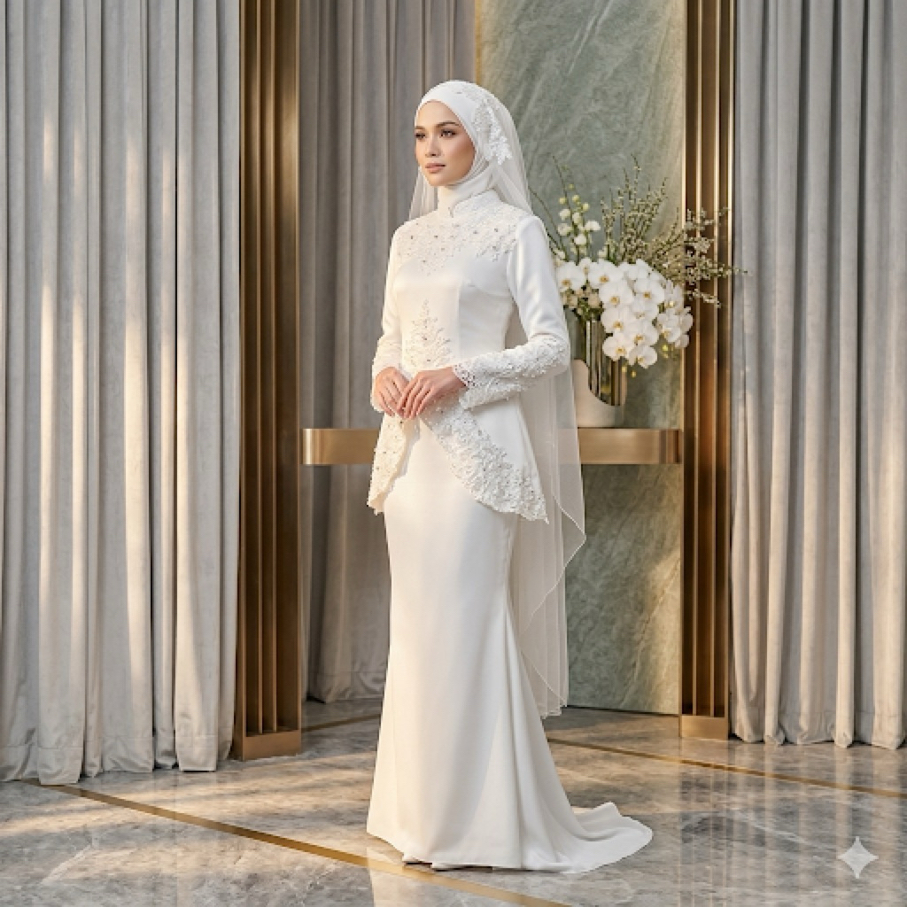 gaun pengantin Malaysia Melayu gaun akad gaun walimah wedding dress