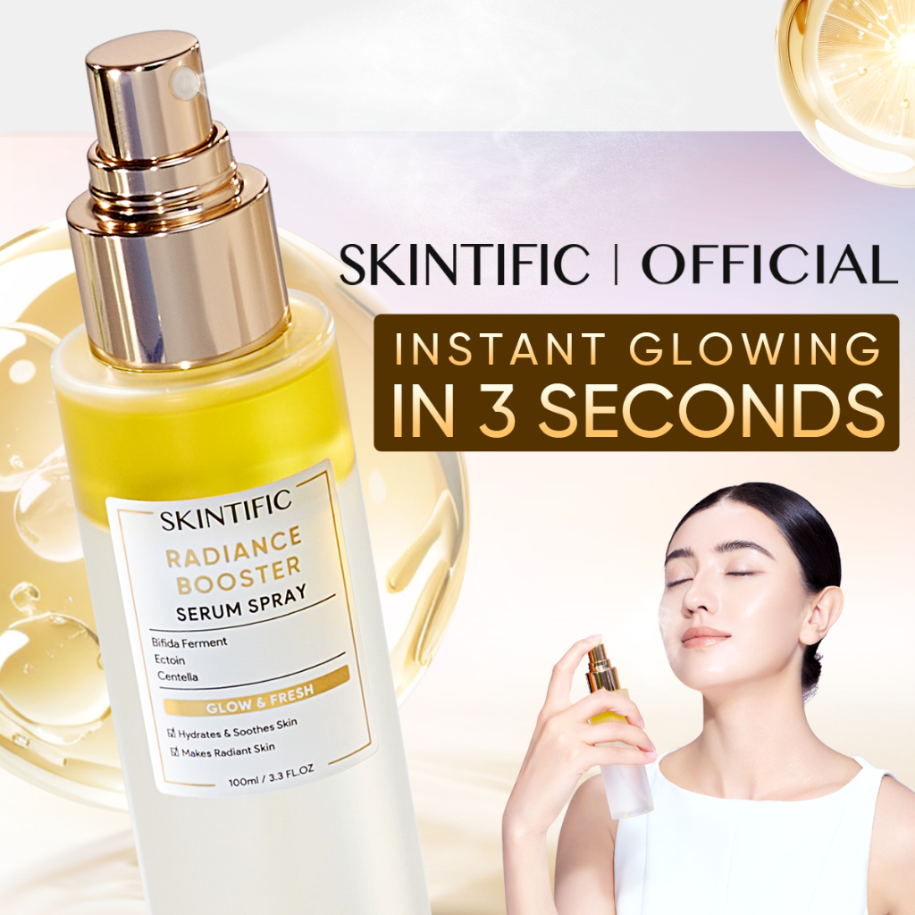 SKINTIFlC - Instant Glowing First Serum Spray 100ml | Radiance Booster Essence wajah Toner Centella 