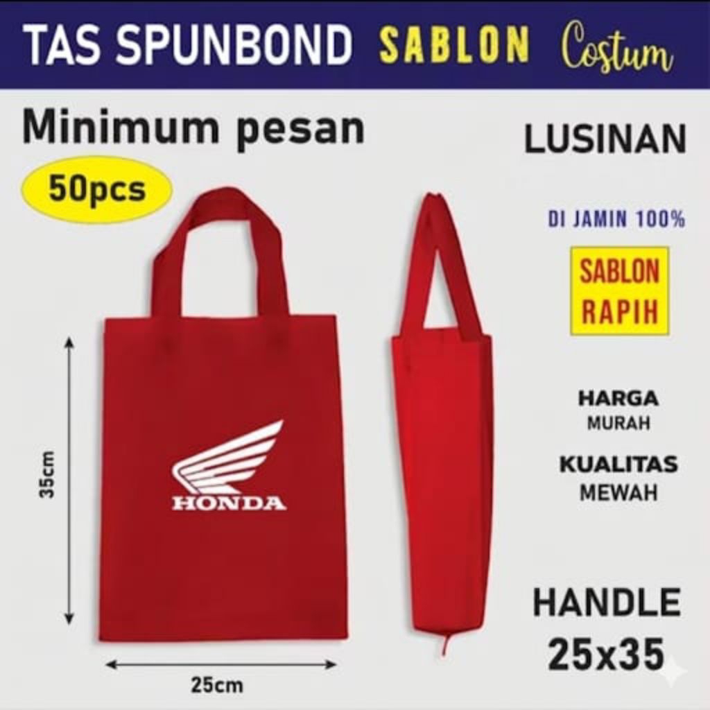 Tas belanja spunbond sablon custom 25x35