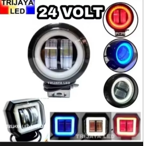 Lampu Tembak Sorot 24 Volt LED CWL Daymaker Mini 2 Mata 4D Bar CREE Strobo Kedip Angel Devil Eye Len