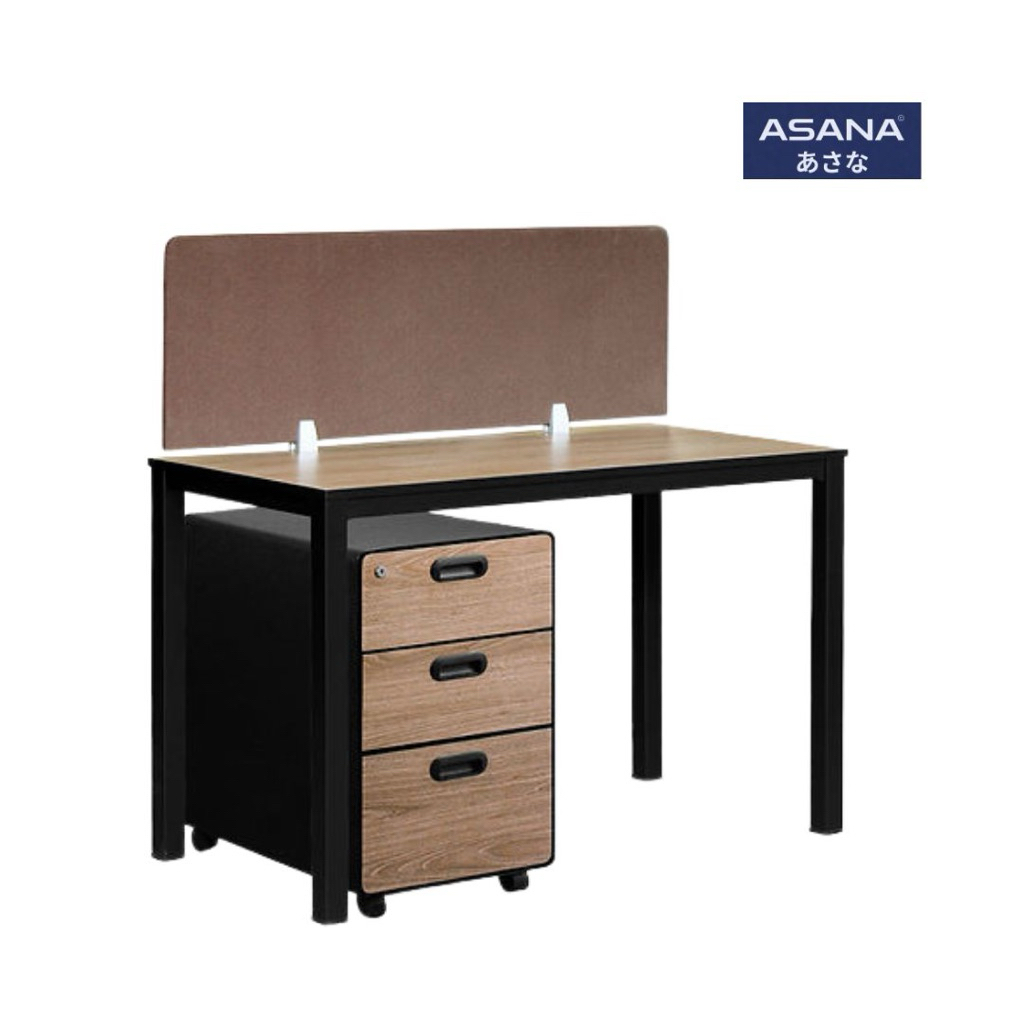 Meja Kerja office Galaxy - Bundle Meja Moon + Partisi + Laci Galaxy