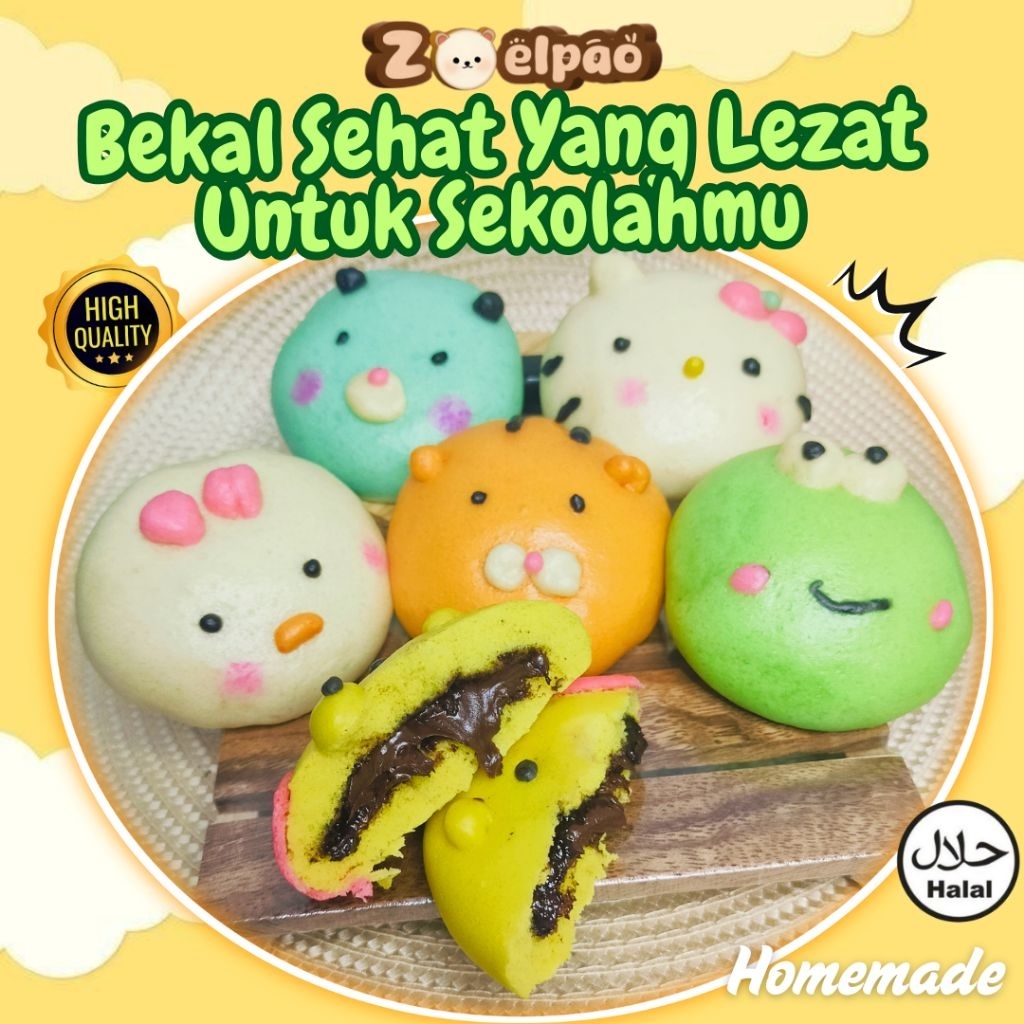 Bakpao Karakter Frozen ZOELPAO, Lucuu/Enaak/Halal/ isi 9 & 6