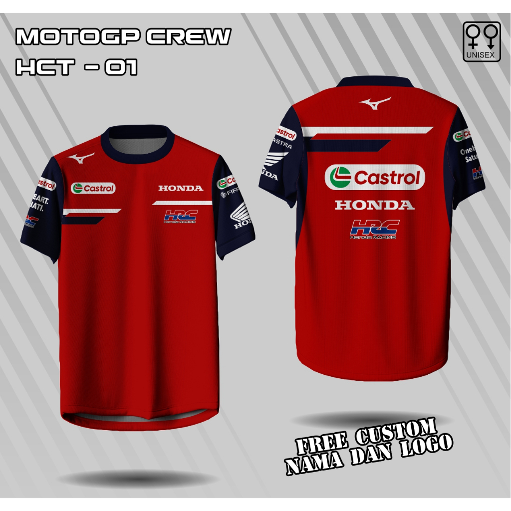 Jersey Honda HRC Castrol 2026 baju kaos Crew Motogp Honda kaos racing team honda kaos otomotif