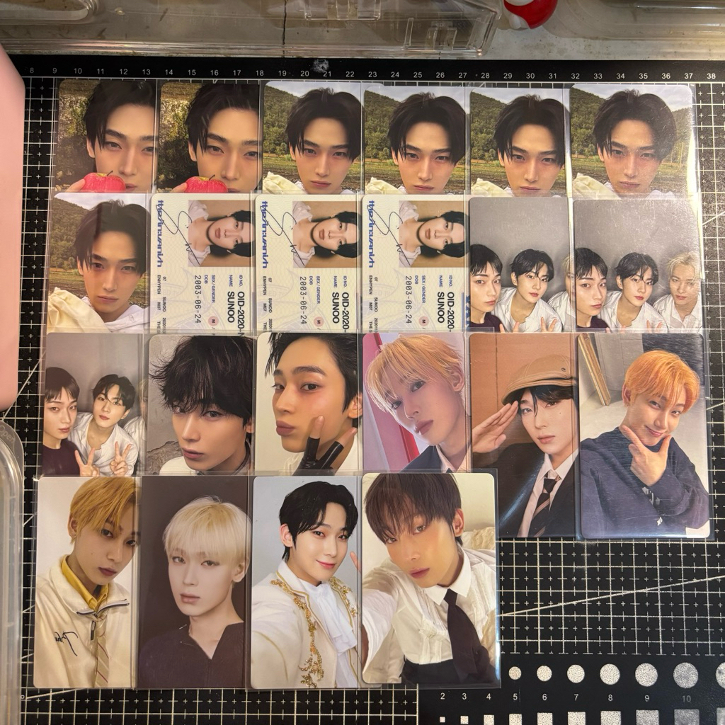 PC PHOTOCARD ENHYPEN SUNOO THE SIN VANISH TSV, YOI, DESIRE UNLEASH DU, ROMANCE UNTOLD RU, MEMORABILI